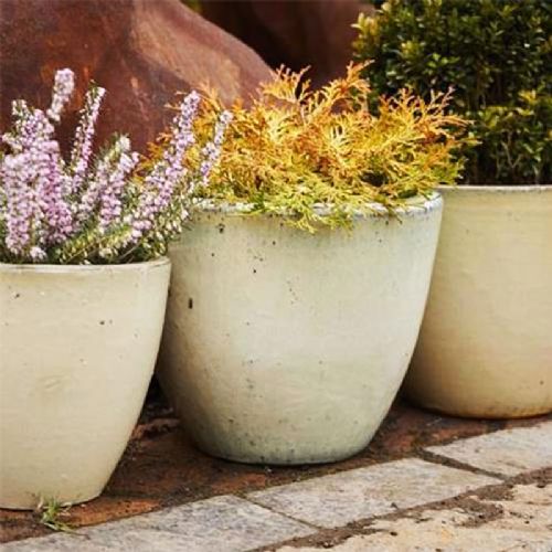 Large Glazed Eggpot Planter Cream